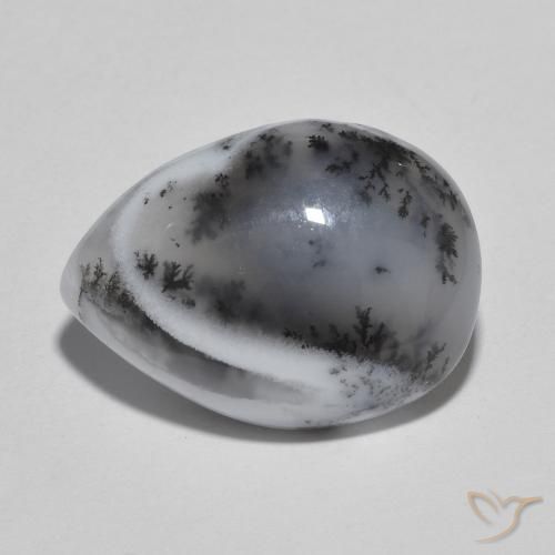 9.59ct Naturale Multicolore Agata dendritica, Forma a pera, Traslucido