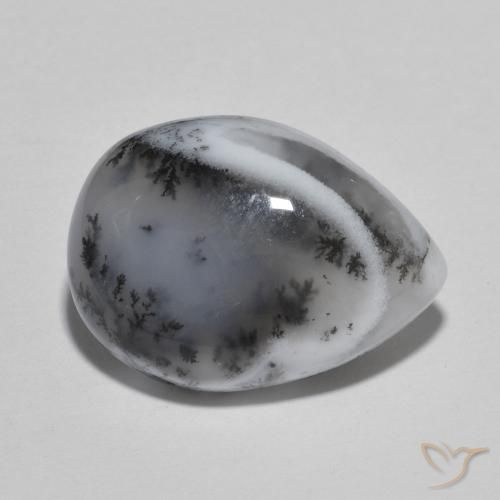Agata dendritica Multicolore naturale da 9.59 ct, Forma a pera, Traslucido