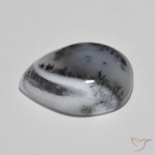 Agata dendritica Multicolore naturale da 9.59 ct, Forma a pera, Traslucido
