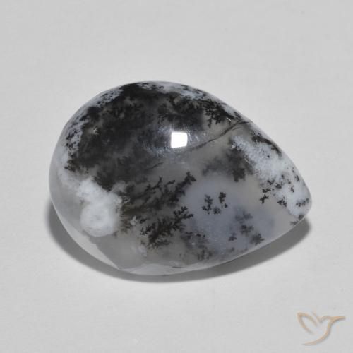 Agata dendritica Multicolore naturale da 8.04 ct, Forma a pera, Traslucido