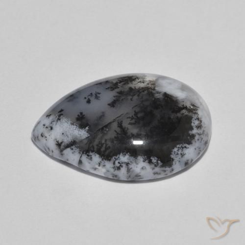 Agata dendritica Multicolore naturale da 8.04 ct, Forma a pera, Traslucido