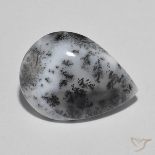 Agata dendritica Multicolore naturale da 6.81 ct, Forma a pera, Opaco