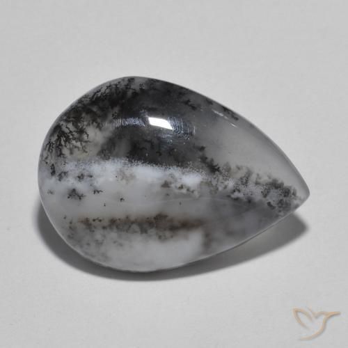 Agata dendritica Multicolore naturale da 8.49 ct, Forma a pera, Traslucido