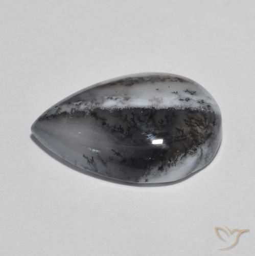 Agata dendritica Multicolore naturale da 8.49 ct, Forma a pera, Traslucido
