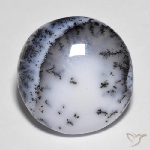 Agata dendritica Multicolore naturale da 14.83 ct, Taglio rotondo, Opaco