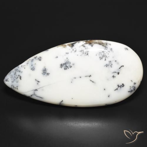 52.47ct Naturale Multicolore Bianco Agata dendritica, Forma a pera, Opaco