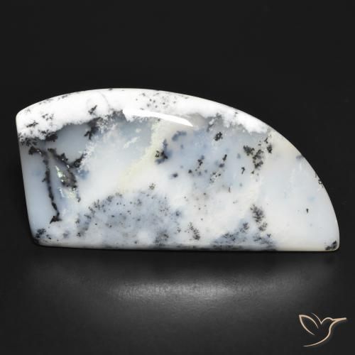 Agata dendritica bianco con nero naturale da 41.89 ct, Forma fantasia, Opaco
