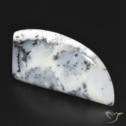 Agata dendritica bianco con nero naturale da 41.89 ct, Forma fantasia, Opaco