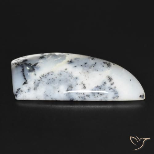 Agata dendritica bianco con nero naturale da 41.89 ct, Forma fantasia, Opaco