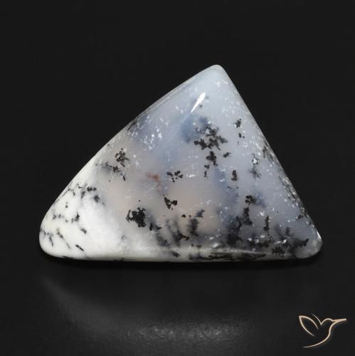 Agata dendritica bianco con nero naturale da 9.33 ct, Forma fantasia, Opaco