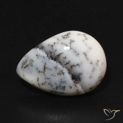 4.00ct Naturale Multicolore Bianco Agata dendritica, Forma a pera, Opaco