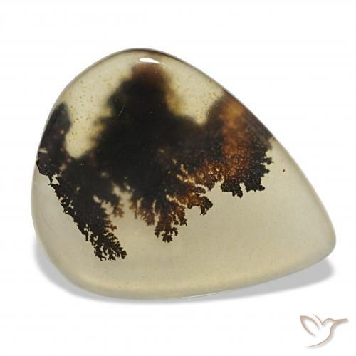 Agata dendritica Multicolore naturale da 4.62 ct, Forma a pera, Trasparente