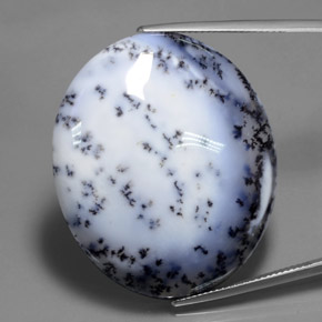 Calcedonio dendritico Multicolore naturale da 69.65 ct, Taglio ovale, Traslucido