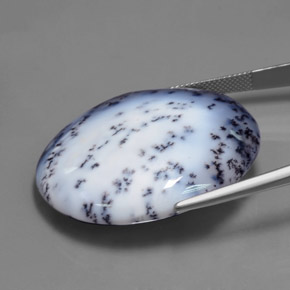 Calcedonio dendritico Multicolore naturale da 69.65 ct, Taglio ovale, Traslucido