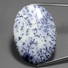 Calcedonio dendritico naturale multicolore da 53,63 ct, taglio ovale, opaco