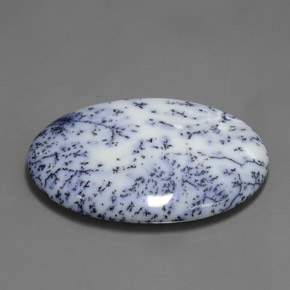 Calcedonio dendritico naturale multicolore da 53,63 ct, taglio ovale, opaco