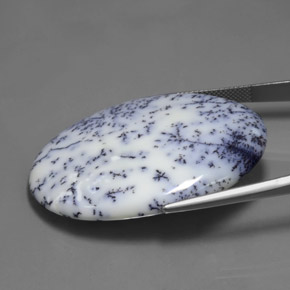 Calcedonio dendritico naturale multicolore da 53,63 ct, taglio ovale, opaco
