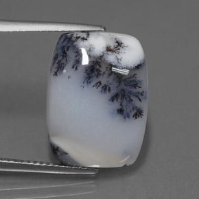 Calcedonio dendritico naturale multicolore da 11,56 ct, taglio a cuscino, traslucido