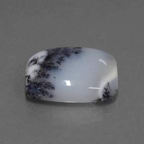 Calcedonio dendritico naturale multicolore da 11,56 ct, taglio a cuscino, traslucido