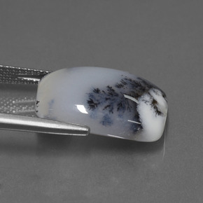 Calcedonio dendritico naturale multicolore da 11,56 ct, taglio a cuscino, traslucido
