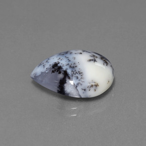 Calcedonio dendritico naturale multicolore da 6,56 ct, taglio a pera, traslucido