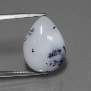 Calcedonio dendritico naturale multicolore da 7,06 ct, taglio a pera, traslucido