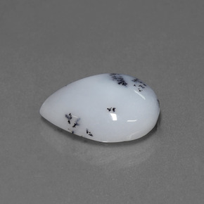 Calcedonio dendritico naturale multicolore da 7,06 ct, taglio a pera, traslucido