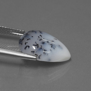 Calcedonio dendritico Multicolore naturale da 7.17 ct, Forma a pera, Traslucido