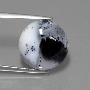 Calcedonio dendritico Multicolore naturale da 9.50 ct, Taglio rotondo, Traslucido