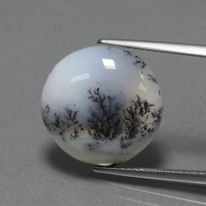 Calcedonio dendritico multicolore naturale da 7,74 ct, taglio rotondo, opaco