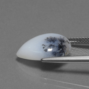 Calcedonio dendritico Multicolore naturale da 6.98 ct, Forma a pera, Traslucido