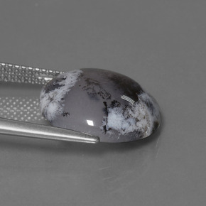 Calcedonio dendritico naturale multicolore da 7,64 ct, taglio rotondo, traslucido