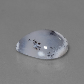 Calcedonio dendritico multicolore naturale da 7,56 ct, taglio a pera, traslucido