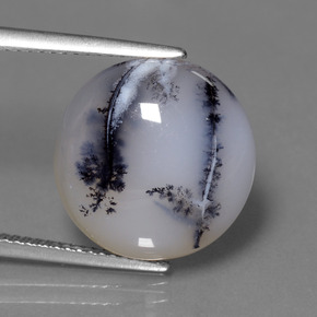 Calcedonio dendritico multicolore naturale da 11,38 ct, taglio rotondo, traslucido