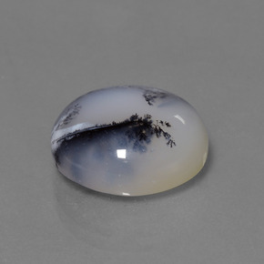 Calcedonio dendritico multicolore naturale da 11,38 ct, taglio rotondo, traslucido