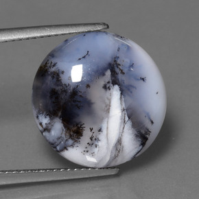 Calcedonio dendritico Multicolore naturale da 9.98 ct, Taglio rotondo, Traslucido