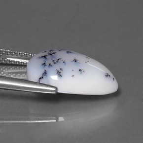 Calcedonio dendritico Multicolore naturale da 7.05 ct, Forma a pera, Opaco