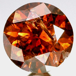Diamante Orangy Cognac naturale da 0.62 ct, Taglio rotondo, SI-I1