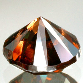 Diamante Orangy Cognac naturale da 0.85 ct, Taglio rotondo, SI-I1