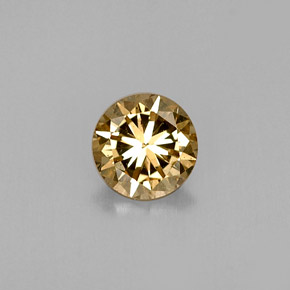 Diamante Marrone dorato naturale da 0.37 ct, Taglio rotondo, VS