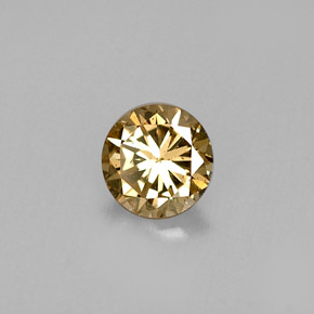 Diamante Marrone dorato naturale da 0.37 ct, Taglio rotondo, VS