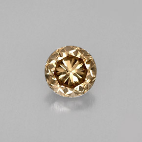 Diamante naturale marrone da 0,47 ct, taglio rotondo, VS