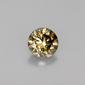 Diamante naturale marrone da 0,42 ct, taglio rotondo, VS