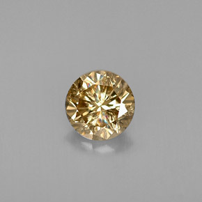 Diamante naturale marrone da 0,42 ct, taglio rotondo, VS-SI