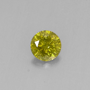 Diamante naturale giallo da 0,17 ct, taglio rotondo, SI