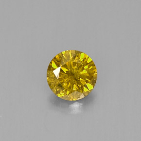 Diamante naturale giallo da 0,20 ct, taglio rotondo, SI