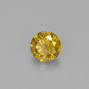 Diamante naturale giallo da 0,20 ct, taglio rotondo, SI