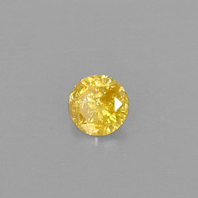 Diamante Giallo naturale da 0.12 ct, Taglio rotondo, SI-I1