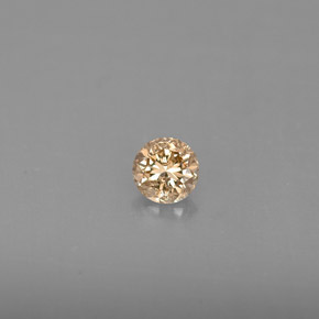 Diamante Color champagne naturale da 0.18 ct, Taglio rotondo, VS