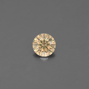 Diamante Color champagne naturale da 0.18 ct, Taglio rotondo, VS